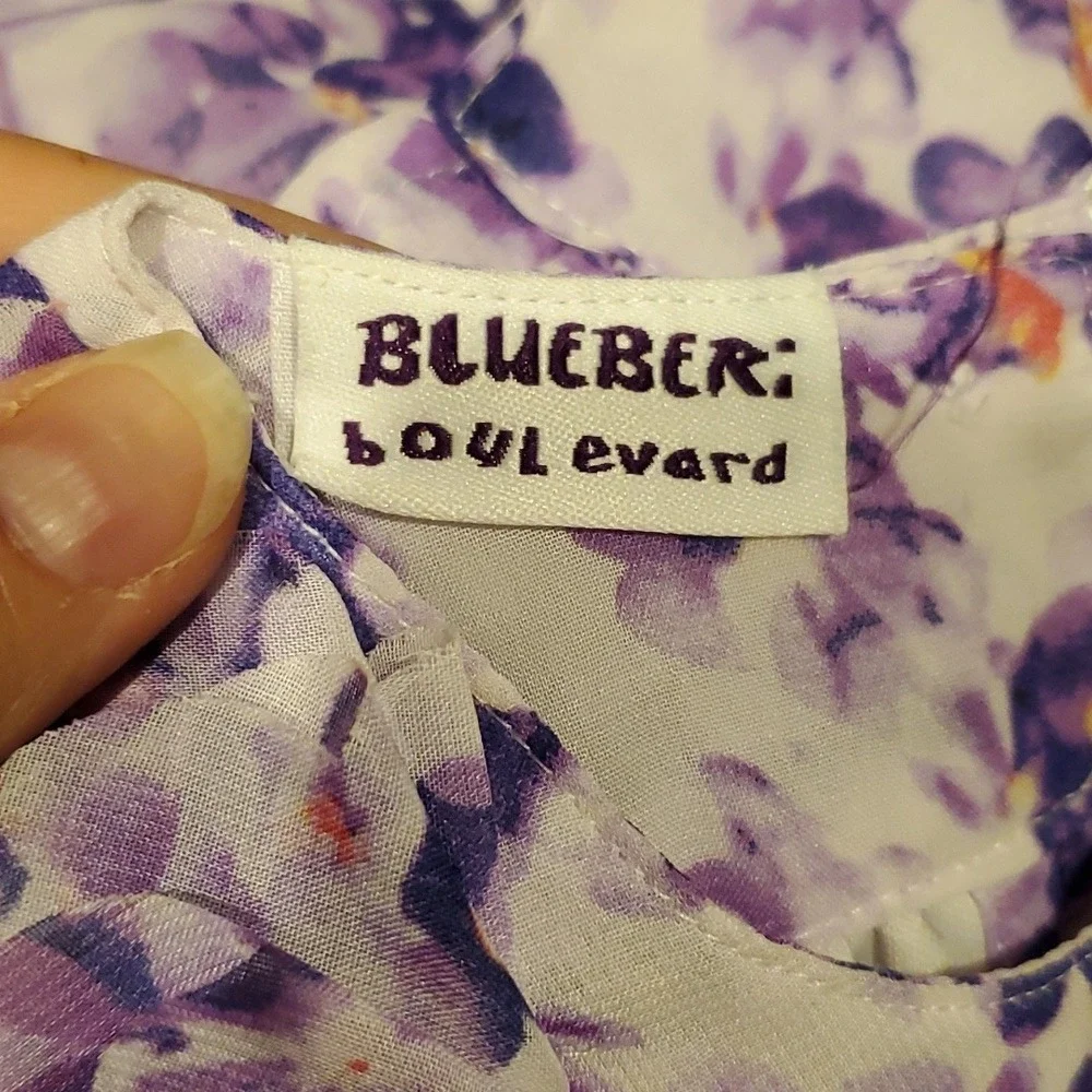 Blueberi Boulevard‎ Girls Flowy Purple Floral Sleeveless Dress Size 4